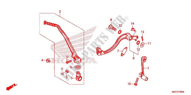 KICK STARTER ARM   BRAKE PEDAL   GEAR LEVER for Honda CRF 450 RX ENDURO 2017