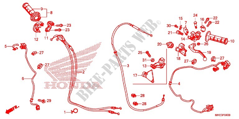 LEVER   SWITCH   CABLE (1) for Honda CRF 450 RX ENDURO 2017