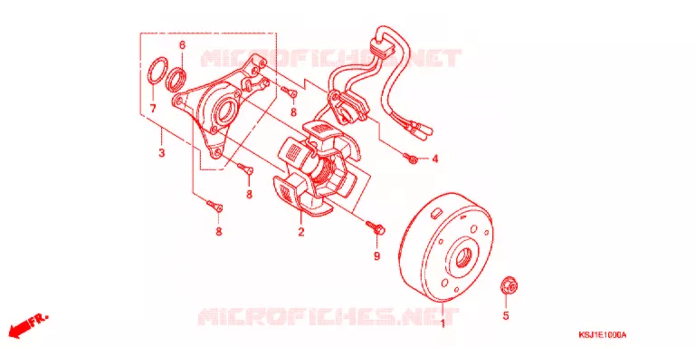 LEFT CRANKCASE COVER - ALTERNATOR (2) Honda MOTO 100 CRF 2007  CRF100F7