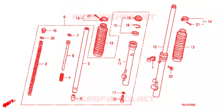 FRONT FORK Honda MOTO 100 CRF 2008  CRF100F8