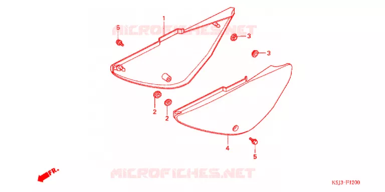 SIDE COVERS Honda MOTO 100 CRF 2008  CRF100F8