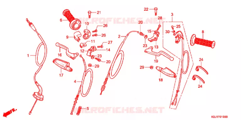 HANDLE LEVER - CABLE Honda MOTO 100 CRF 2010  CRF100FA