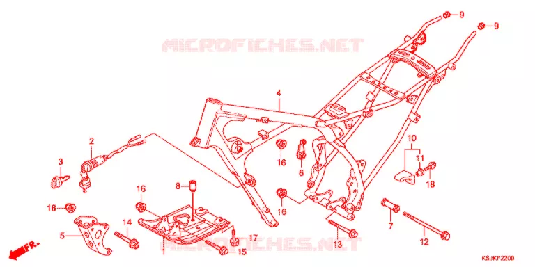 FRAME Honda MOTO 100 CRF 2011  CRF100FB