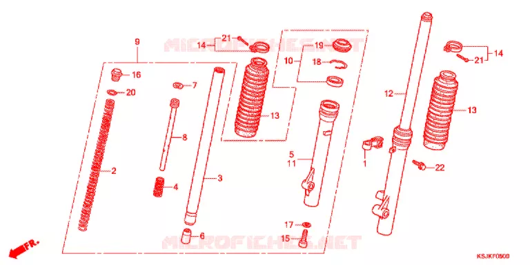 FRONT FORK Honda MOTO 100 CRF 2012  CRF100FC