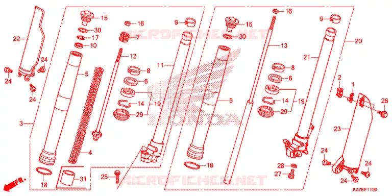 FRONT FORK Honda MOTO 250 CRF 2017  CRF250RLH