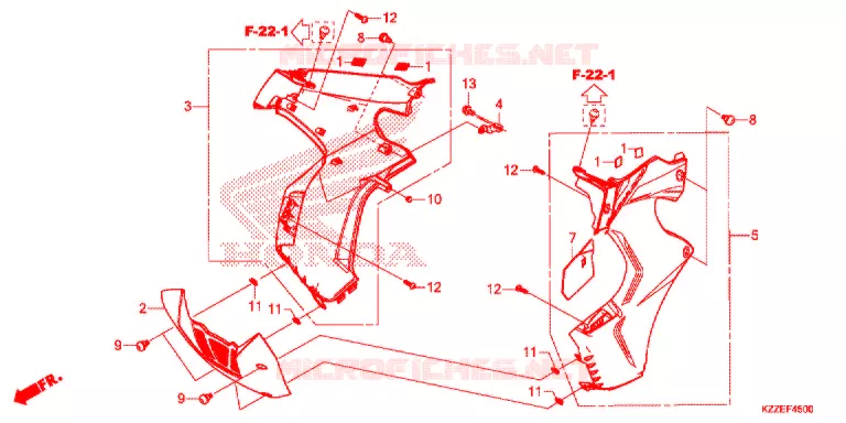 FRONT SIDE COWL Honda MOTO 250 CRF 2017  CRF250RLH