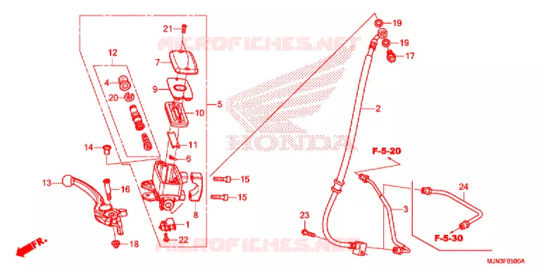 FRONT BRAKE MASTER CYLINDER Honda MOTO 1300 CTX 2016  CTX1300AG