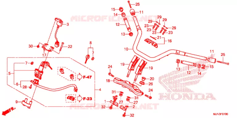 HANDLE PIPE/TOP BRIDGE (2) Honda MOTO 1300 CTX 2016  CTX1300AG