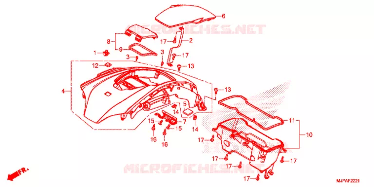 MESH INNER RACK  SG Honda MOTO 700 CTX 2015  CTX700TE