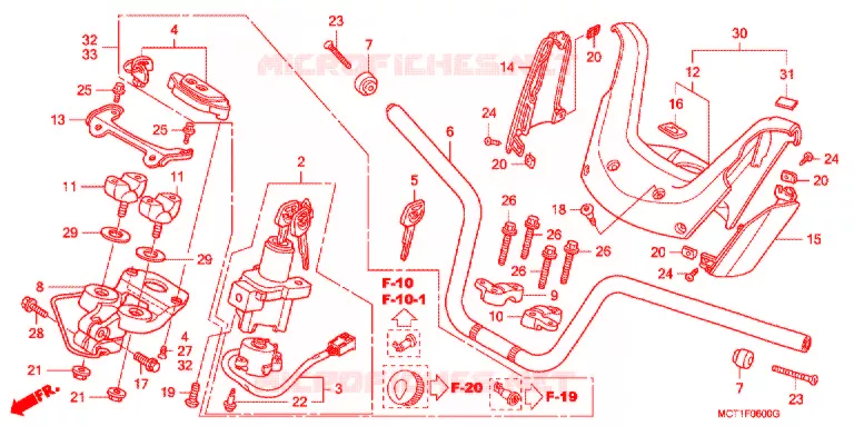 HANDLEBAR - COWL Honda SCOOTER 400 SILVERWING 2004  FJS400D4