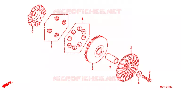 VARIATOR - KICK STARTER SPINDLE Honda SCOOTER 400 SILVERWING 2004  FJS400D4