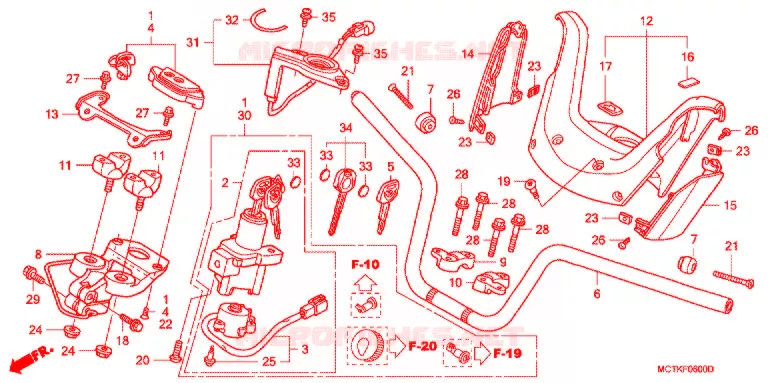 HANDLEBAR - COWL (FJS400A/D/FJS600A/D5-8) Honda SCOOTER 400 SILVERWING 2008  FJS400D8