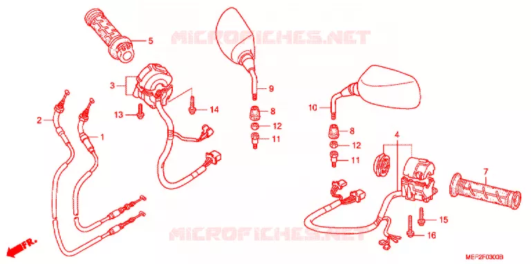 LEVER - SWITCH - CABLE (2) Honda SCOOTER 400 SILVERWING 2008  FJS400L5