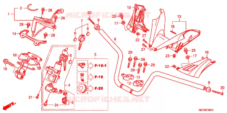 HANDLEBAR - COWL (FJS600A/D9) Honda SCOOTER 600 SILVERWING 2011  FJS600D9