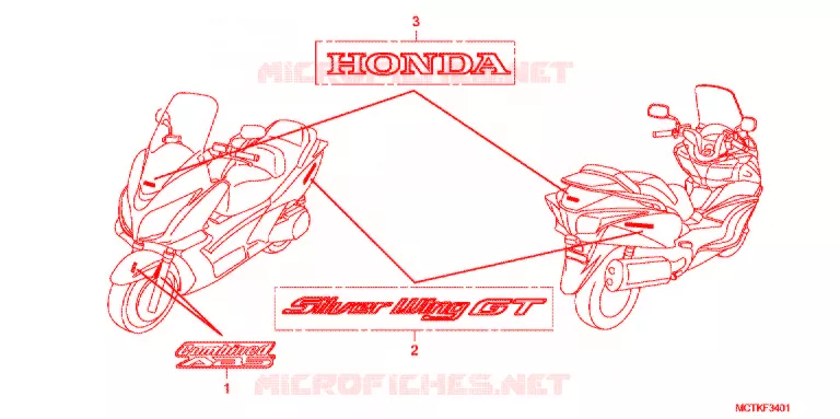STICKERS (FJS600A/D9) Honda SCOOTER 600 SILVERWING 2011  FJS600D9