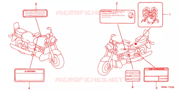 CAUTION LABEL (1) Honda MOTO 1500 GOLD-WING 2003  GL1500CD3