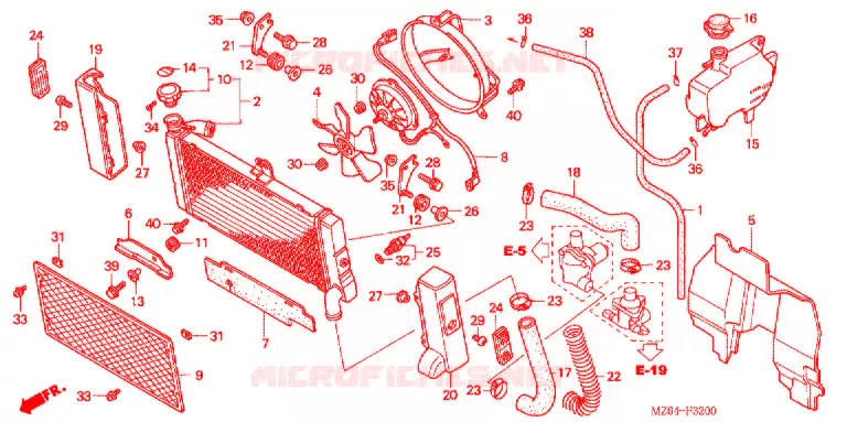 RADIATOR Honda MOTO 1500 GOLD-WING 2003  GL1500CD3