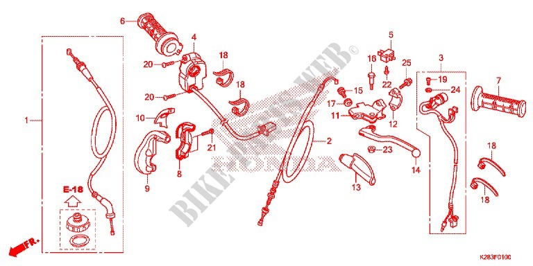 LEVER   SWITCH   CABLE (1) for Honda CRF 125 F BIG WHEELS 2019
