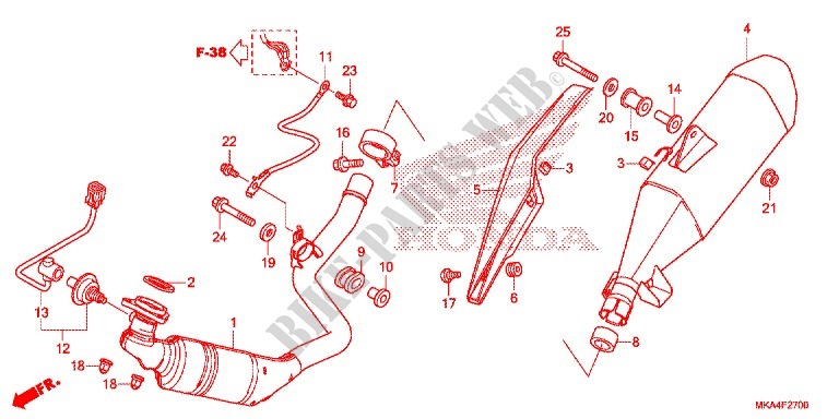 EXHAUST MUFFLER (2) for Honda NC 750 X ABS 2016