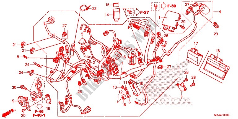 WIRE HARNESS/BATTERY for Honda NC 750 X ABS 2016
