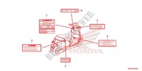 CAUTION LABEL (1) for Honda 50 METROPOLITAN BLACK/RED 2013
