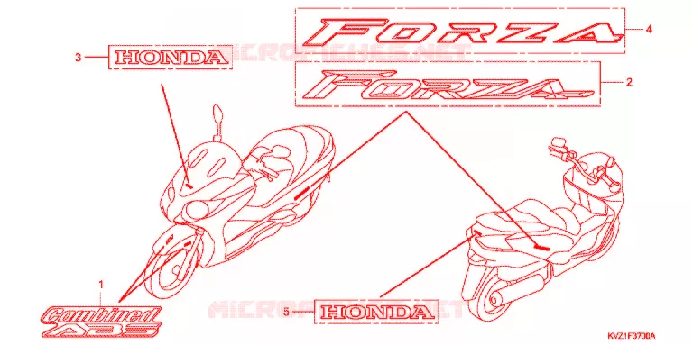STICKERS Honda SCOOTER 250 FORZA 2010  NSS250DA