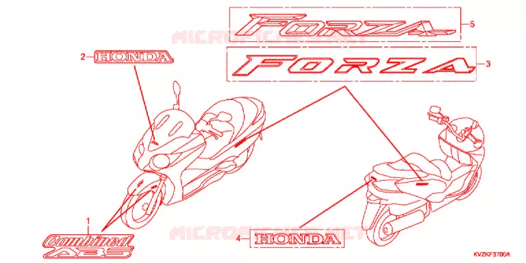 STICKERS Honda SCOOTER 250 FORZA 2012  NSS250DB