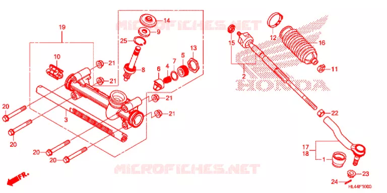 STEERING RACK - TIE ROD Honda ATV 1000 PIONEER 2016  SXS1000M3G