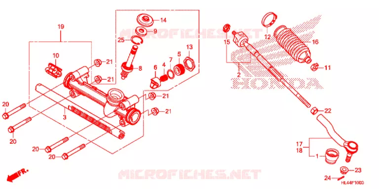 STEERING RACK - TIE ROD Honda ATV 1000 PIONEER 2016  SXS1000M5DG