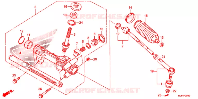 STEERING RACK - TIE ROD Honda ATV 500 PIONEER 2017  SXS500MF