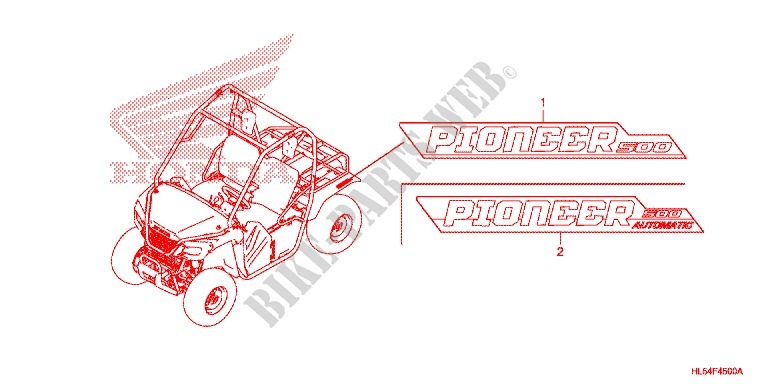 STICKERS for Honda PIONEER 500 M2 CAMO 2015
