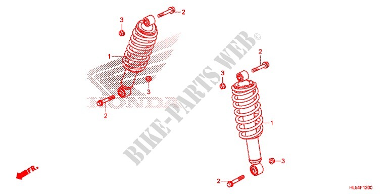 FRONT SHOCK ABSORBER for Honda PIONEER 500 M2 CAMO 2016