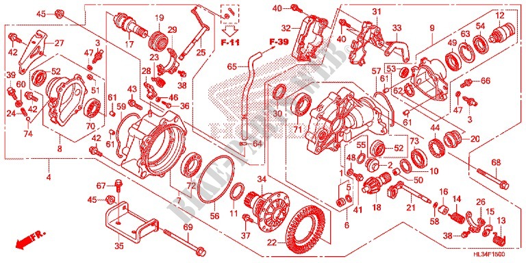 FRONT FINAL GEAR for Honda PIONEER 700 2AC 2014