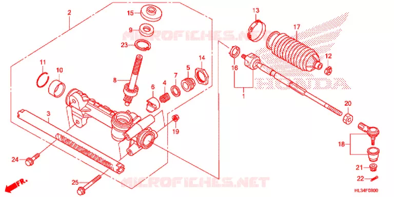 STEERING RACK - TIE ROD Honda ATV 700 PIONEER 2015  SXS700M2F