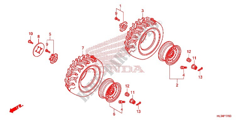 REAR WHEEL for Honda PIONEER 700 M2 2016