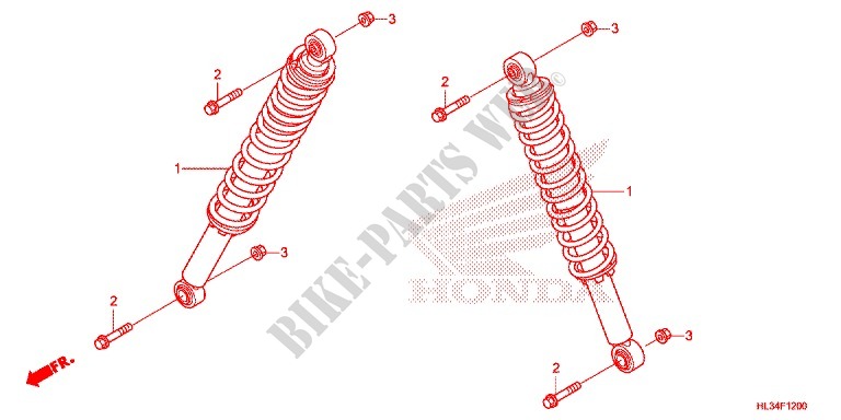 FRONT SHOCK ABSORBER for Honda PIONEER 700 M4 CAMO 2016