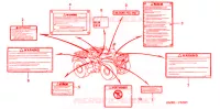 CAUTION LABEL (1) for Honda TRX 250 FOURTRAX RECON Electric Shift 2003
