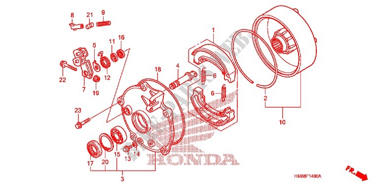 REAR BRAKE DRUM for Honda TRX 250 FOURTRAX RECON Electric Shift 2007