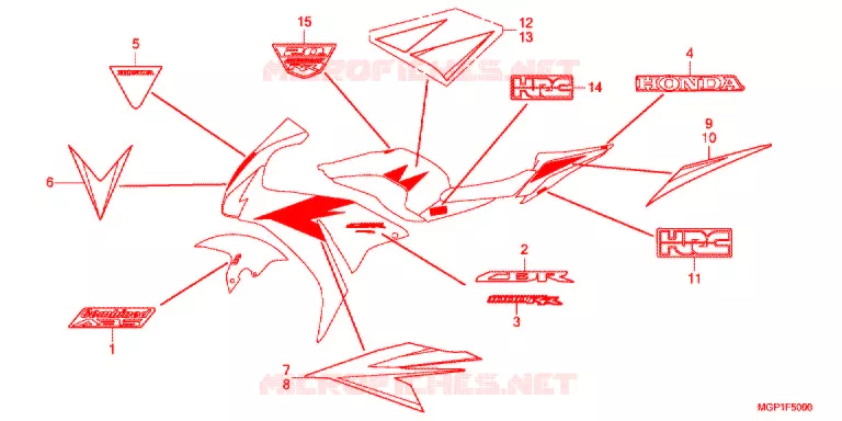 STICKERS (CBR1000RRC/RAC) Honda MOTO 1000 CBR 2012  CBR1000RAC