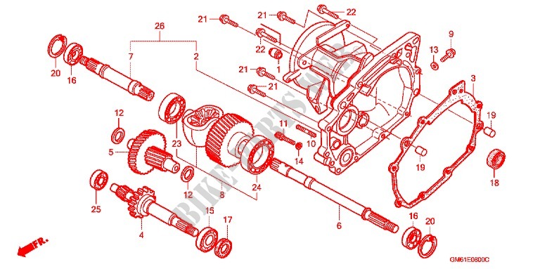 GEARBOX   DIFFERENTIAL for Honda 50 GYRO UP 1985
