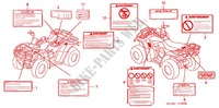 CAUTION LABEL (1) for Honda FOURTRAX 350 RANCHER 4X4 Electric Shift 2006