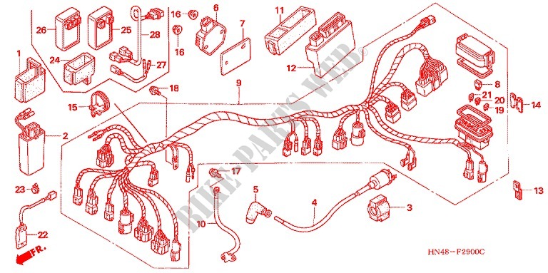 WIRE HARNESS/BATTERY for Honda FOURTRAX 350 RANCHER Electric Shift 2005