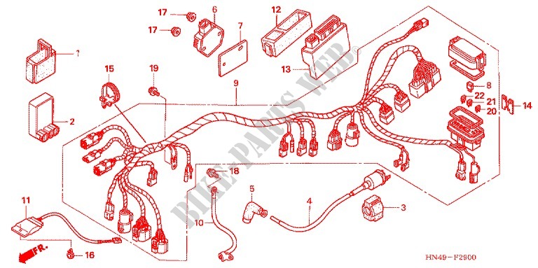 WIRE HARNESS/BATTERY for Honda FOURTRAX 350 RANCHER 4X2 2006