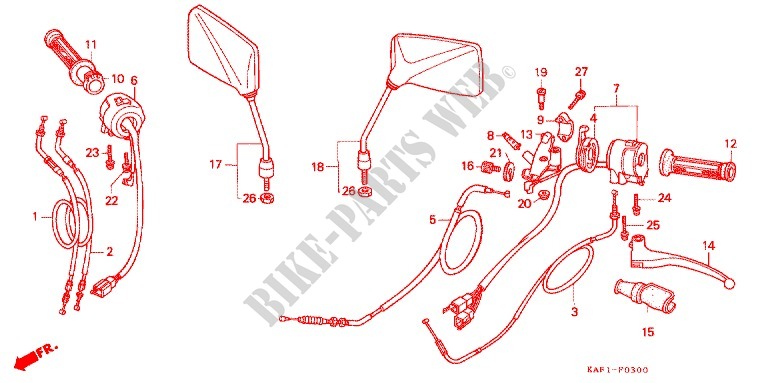 LEVER   SWITCH   CABLE (1) for Honda CB 400 F CB1 With Speed warning light 1989