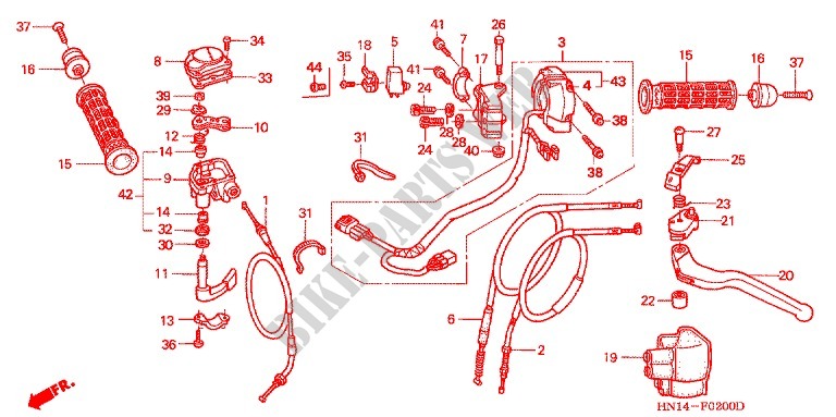 LEVER   SWITCH   CABLE (1) for Honda FOURTRAX SPORT 400 EX 2004