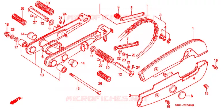 SWINGARM - CHAIN CASE Honda MOTO 90 CUB 1994  C90DP