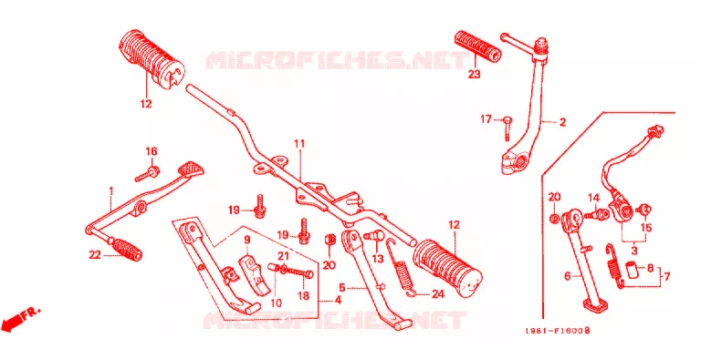 FOOT REST - STAND - KICK - PEDAL Honda MOTO 90 CD 1983  CD90A