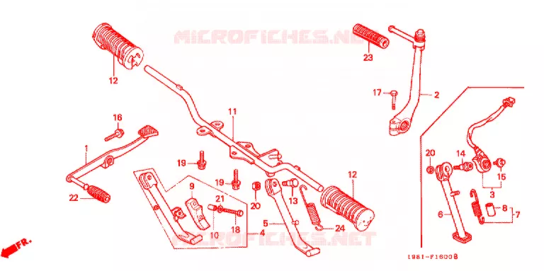 FOOT REST - STAND - KICK - PEDAL Honda MOTO 90 CD 1989  CD90H