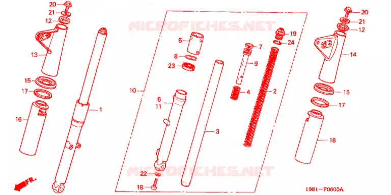 FRONT FORK Honda MOTO 90 CD 1987  CD90H