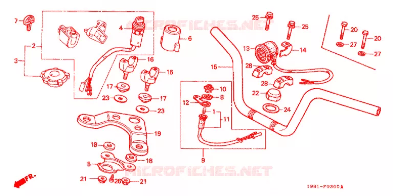 HANDLE PIPE/TOP BRIDGE (2) Honda MOTO 90 CD 1994  CD90P